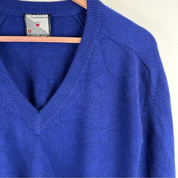 Vintage Clan Douglas Nordstrom 100% Cashmere V-Neck Sweater XLT Made in Scotland - Picture 4 of 13